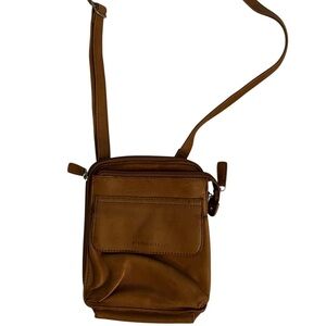 Vintage Fossil Tan Leather Crossbody Bag Wallet Purse